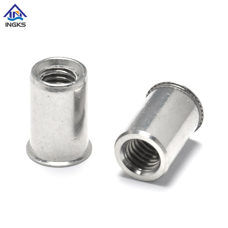 Stainless Steel 304 316 Reduced Head Plain Body Open End Rivet Nuts 