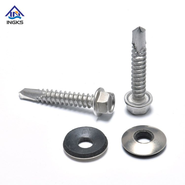 Stainless Indented Hex Wafer Head Self Drilling Screws