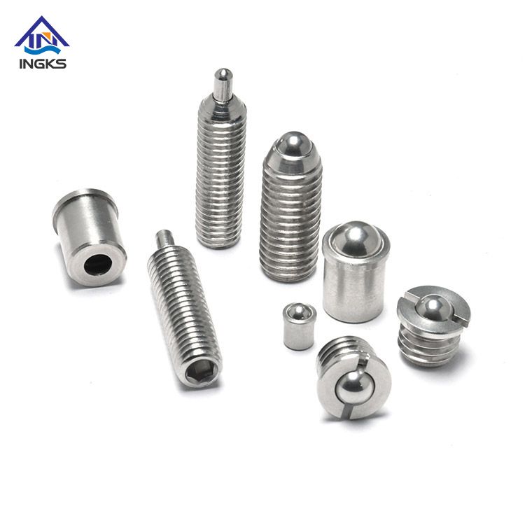 Stainless Steel Hexagon Slotted Groove Ball Point Press Type Spring Plunger