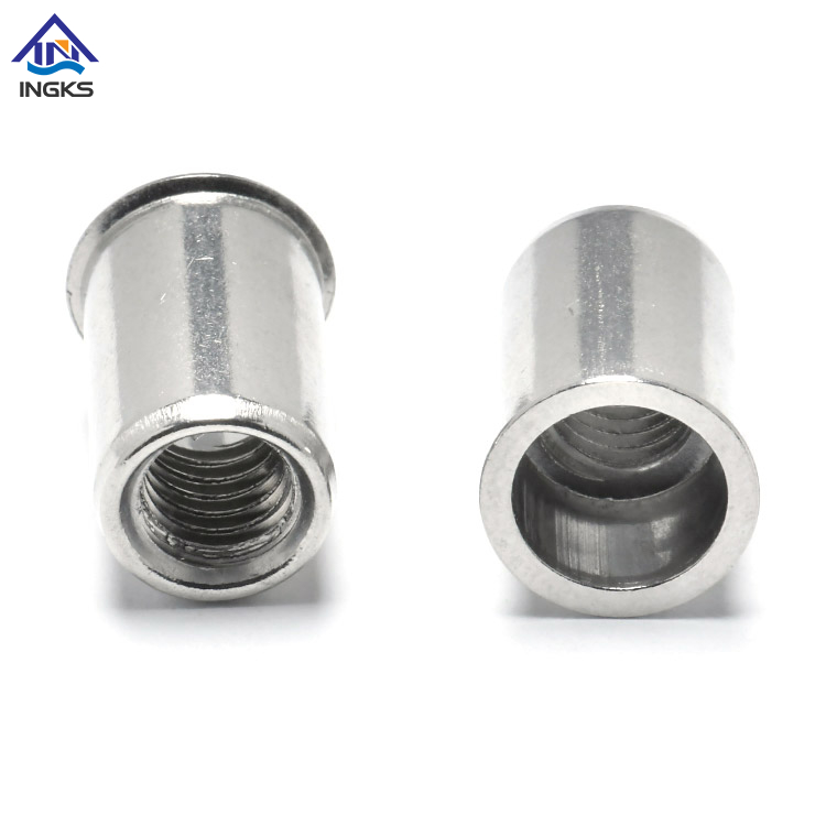 Stainless Steel 304 316 Reduced Head Plain Body Open End Rivet Nuts 