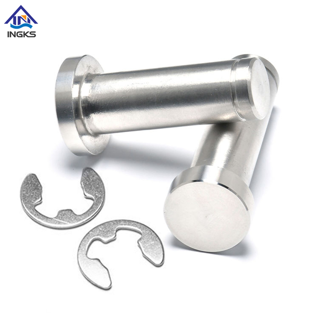 With Retaining Ring 18-8 Stainless Steel Hitch Pin Flat Head Clevis Pin with Grooved End Pins