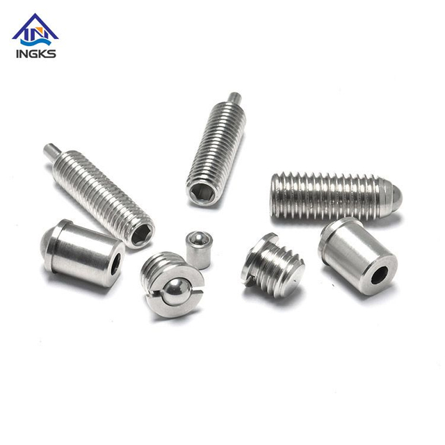Stainless Steel Hexagon Slotted Groove Ball Point Press Type Spring Plunger