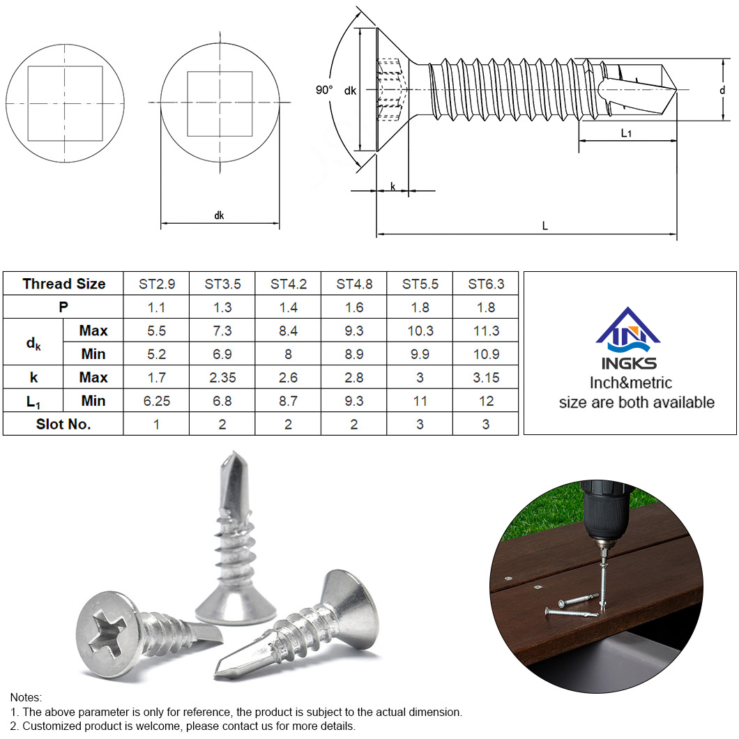 Phillips CSK Head Self Drilling Screws-SD1