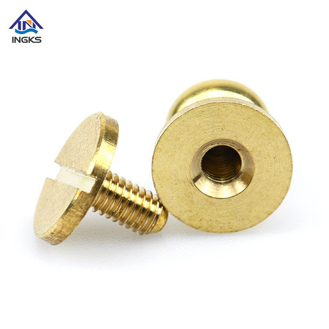 Brass Round Nipple Head Female Screw and Slotted Flat Head Male Screw