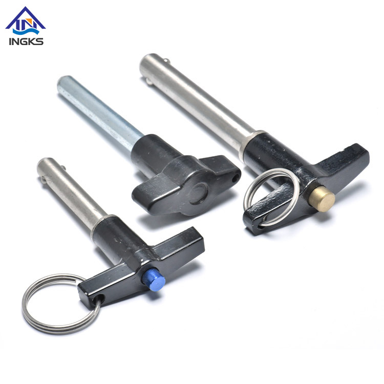 T Head with Ring Button Handle Quick Rlease Ball Lock Pin