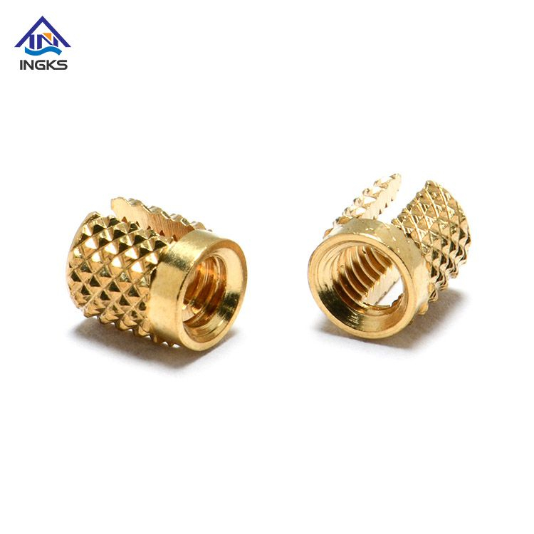 INGKS Brass Slotted Body Diamond Knurled Insert Nuts