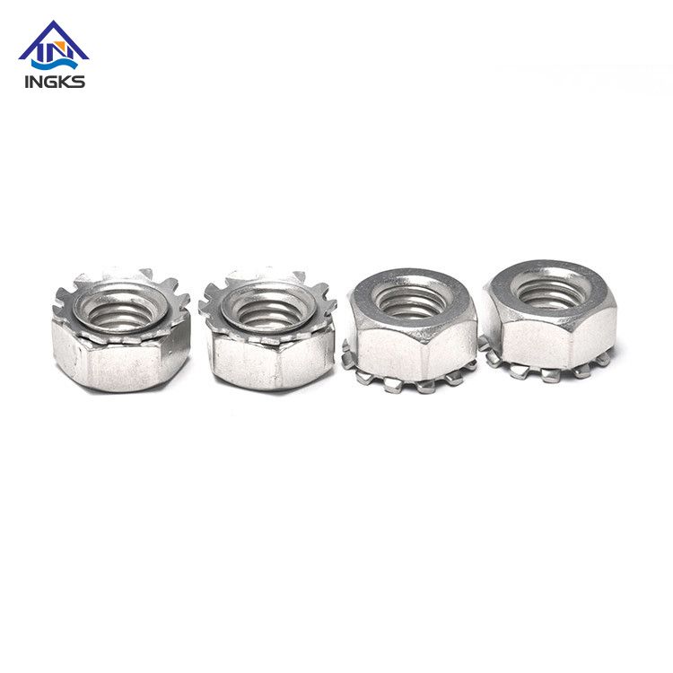 Stainless Steel K Type Lock Cap Nuts With Toothed Lock Washer