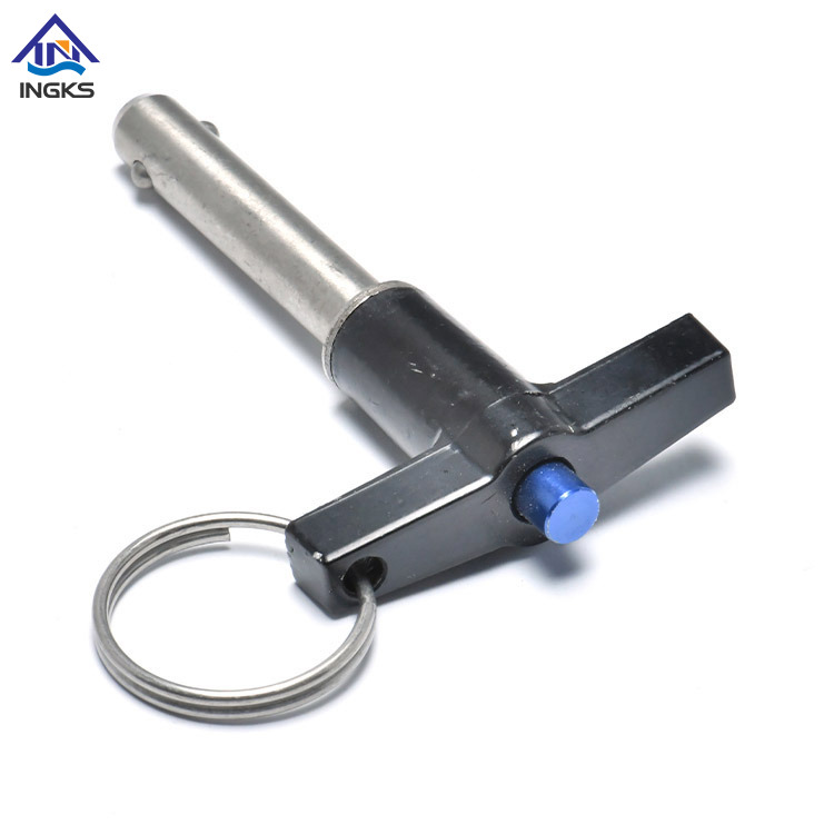 T Head with Ring Button Handle Quick Rlease Ball Lock Pin