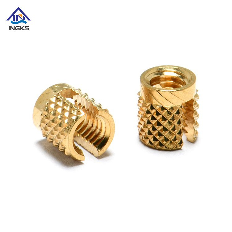 INGKS Brass Slotted Body Diamond Knurled Insert Nuts