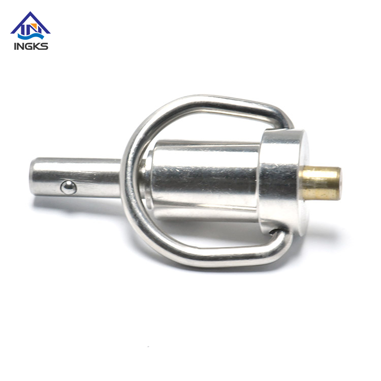Brass Button D Shape Ring Handle Quick Release Ball Lock Pin with Shoulder