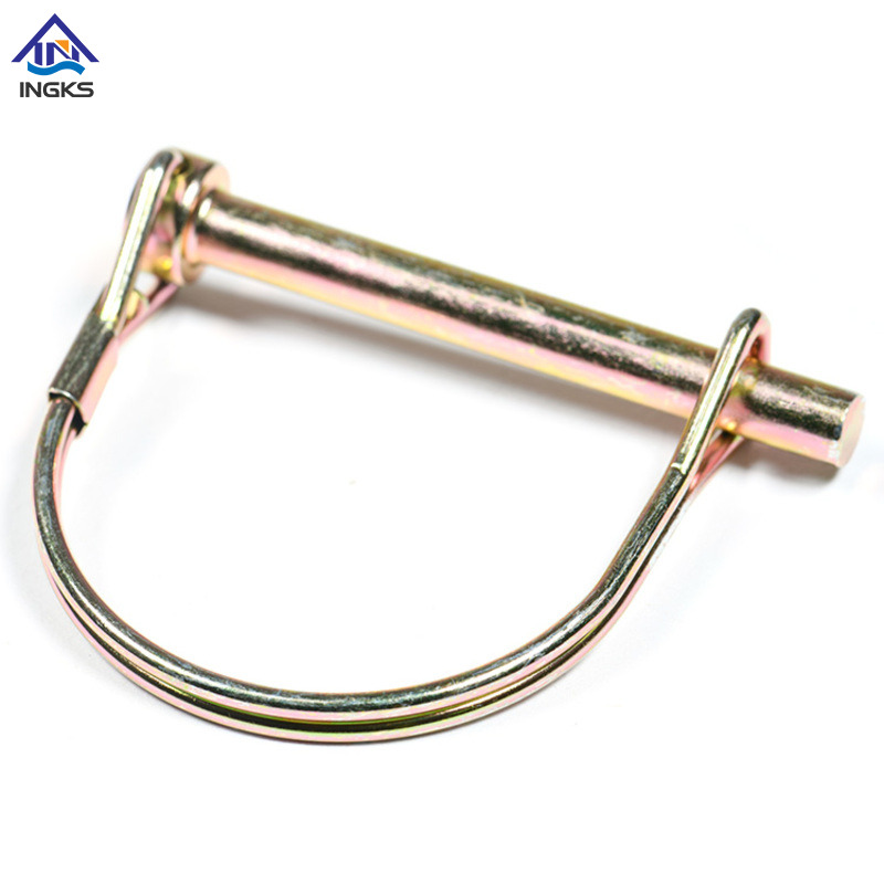 Steel D Type Round Lock Pin Zinc Yellow