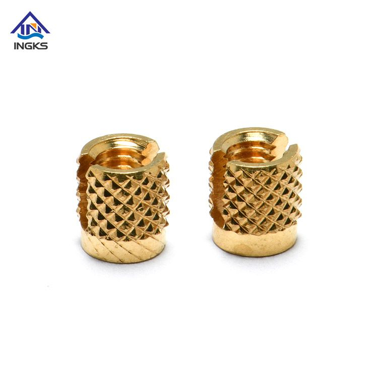 INGKS Brass Slotted Body Diamond Knurled Insert Nuts