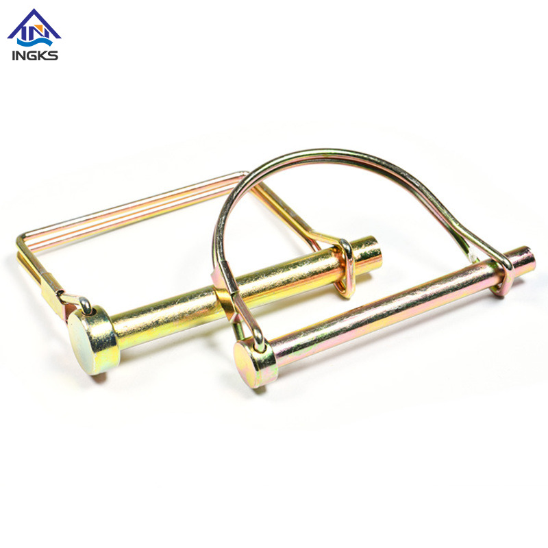 Steel D Type Round Lock Pin Zinc Yellow