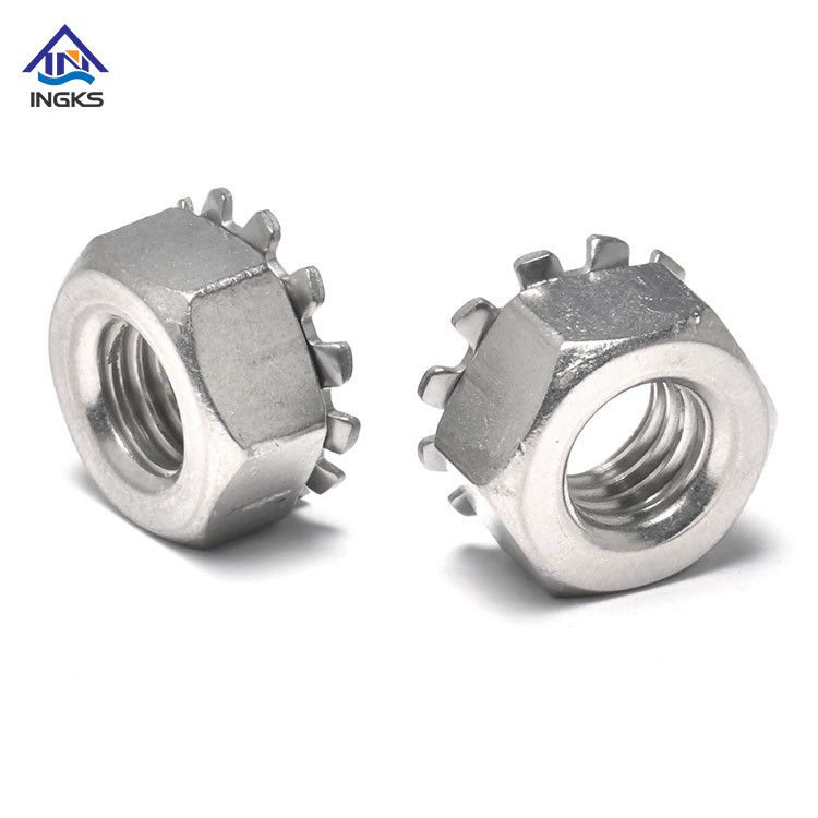 Stainless Steel K Type Lock Cap Nuts With Toothed Lock Washer