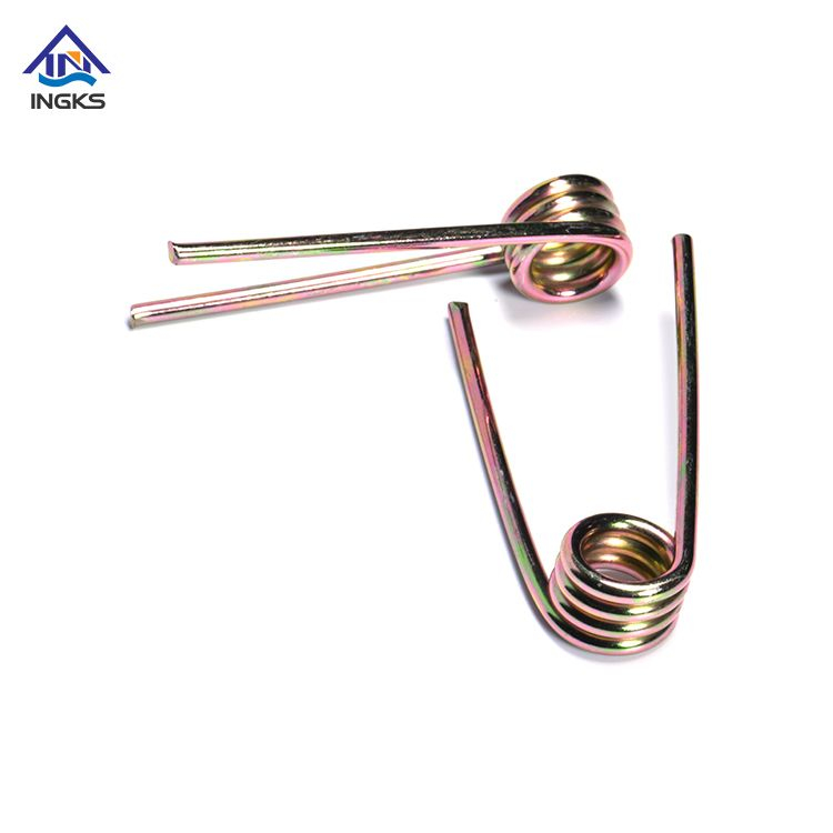 Double Straight Arm Yellow Zinc Plated Customized Avalible Long Arm Torsion Spring