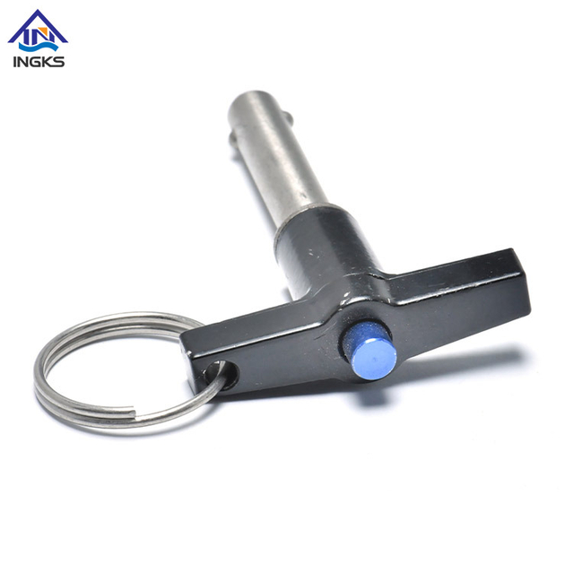 Head with Ring Button Handle Quick Rlease Ball Lock Pin