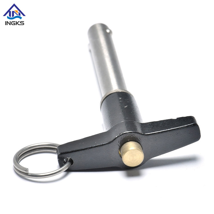T Head with Ring Button Handle Quick Rlease Ball Lock Pin