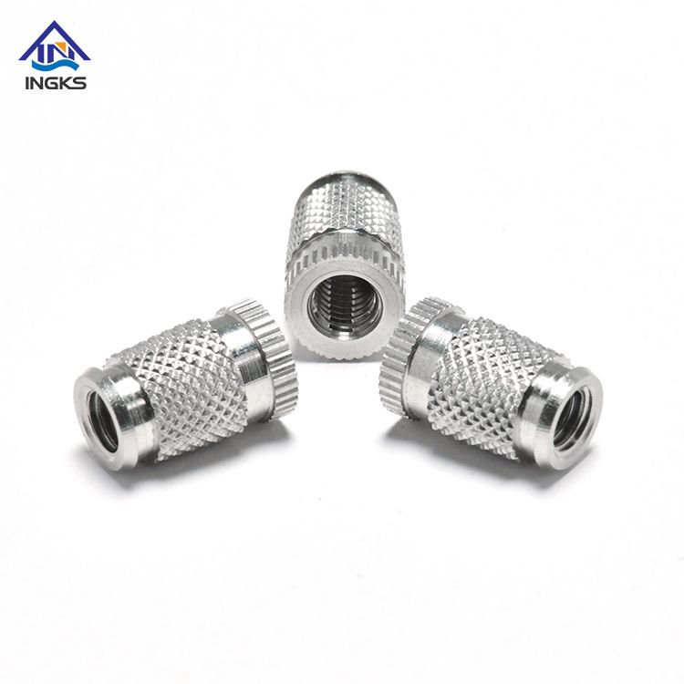 Diamond Body Insert Nuts with Straight Knurled Head And Flanged End