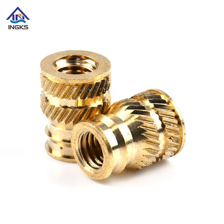 Brass Double Twill Knurled Insert Nuts with Double Flanged End