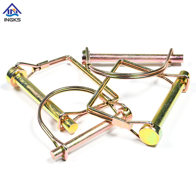Steel D Type Round Lock Pin Zinc Yellow
