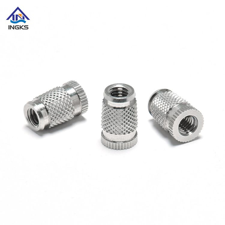 Diamond Body Insert Nuts with Straight Knurled Head And Flanged End