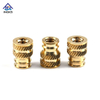 Brass Double Twill Knurled Insert Nuts with Double Flanged End