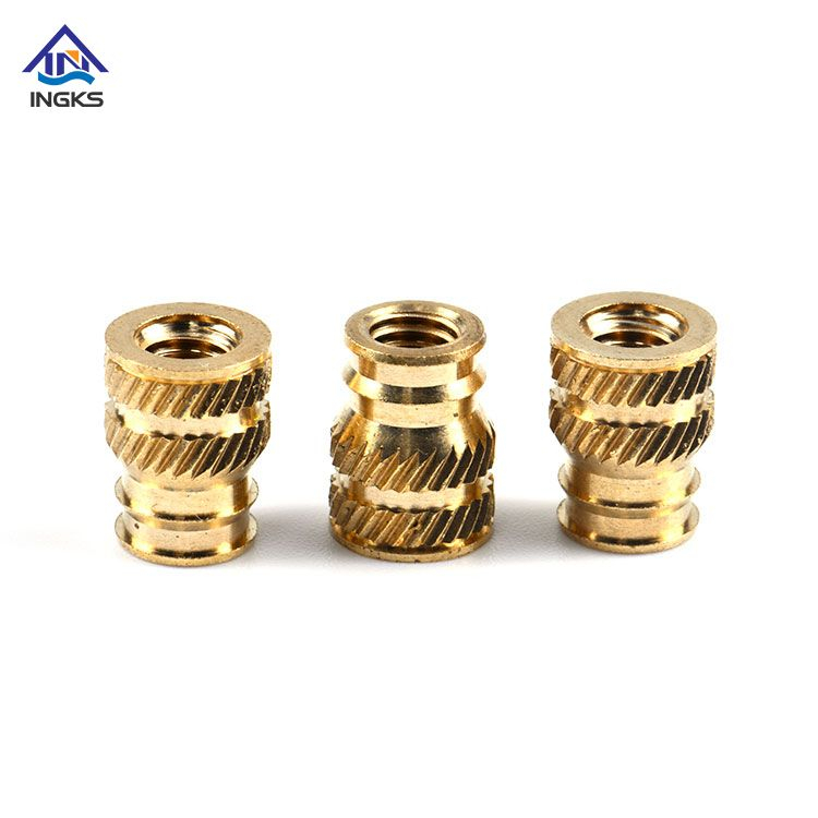 Brass Double Twill Knurled Insert Nuts with Double Flanged End