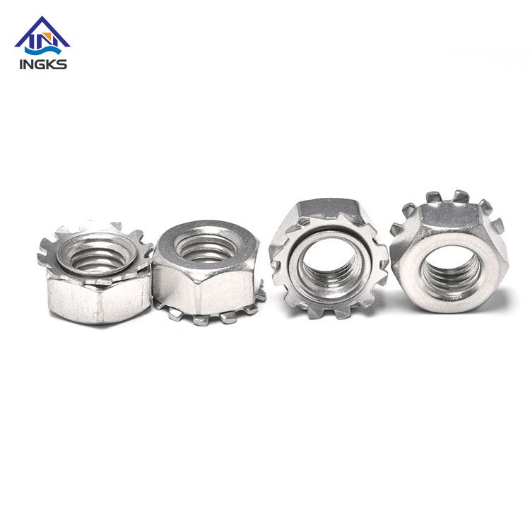 Stainless Steel K Type Lock Cap Nuts With Toothed Lock Washer