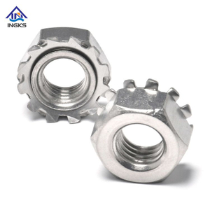 Stainless Steel K Type Lock Cap Nuts With Toothed Lock Washer